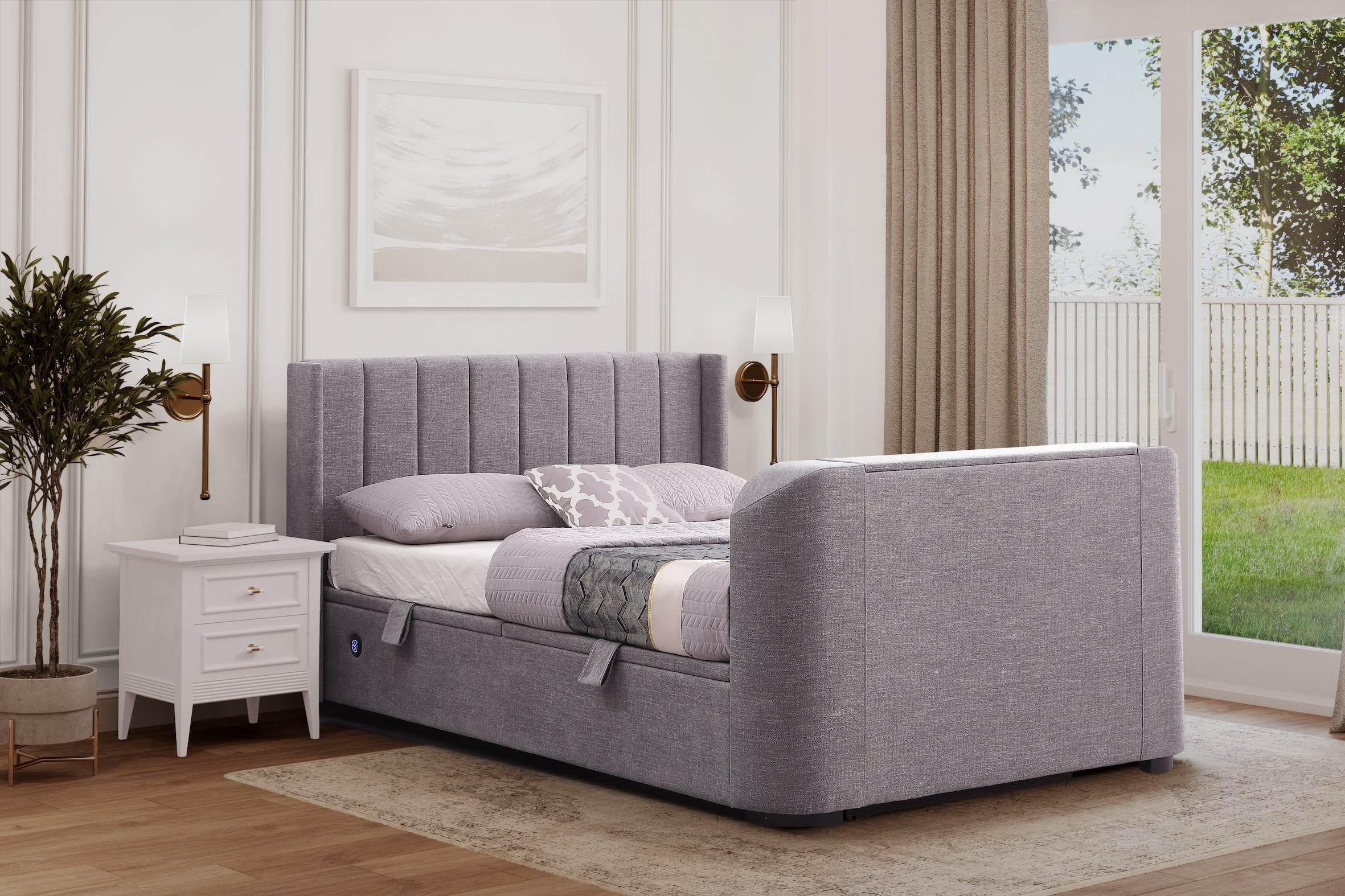 Tv bed ottoman deals double