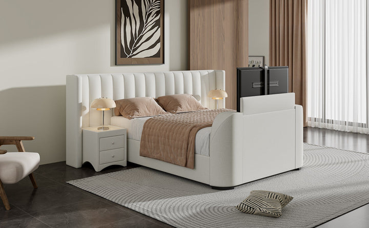 Milan Cream Ottoman TV Bed