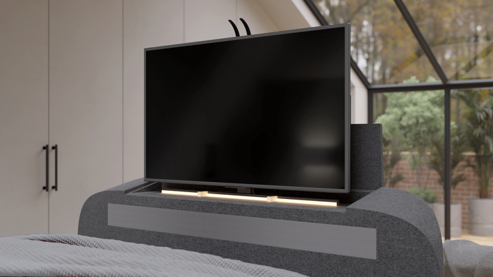 Immerse True Sound 5.1 Carbon Grey Ottoman TV Bed with USB Charging, Headphone Jack & 2 x  LED's