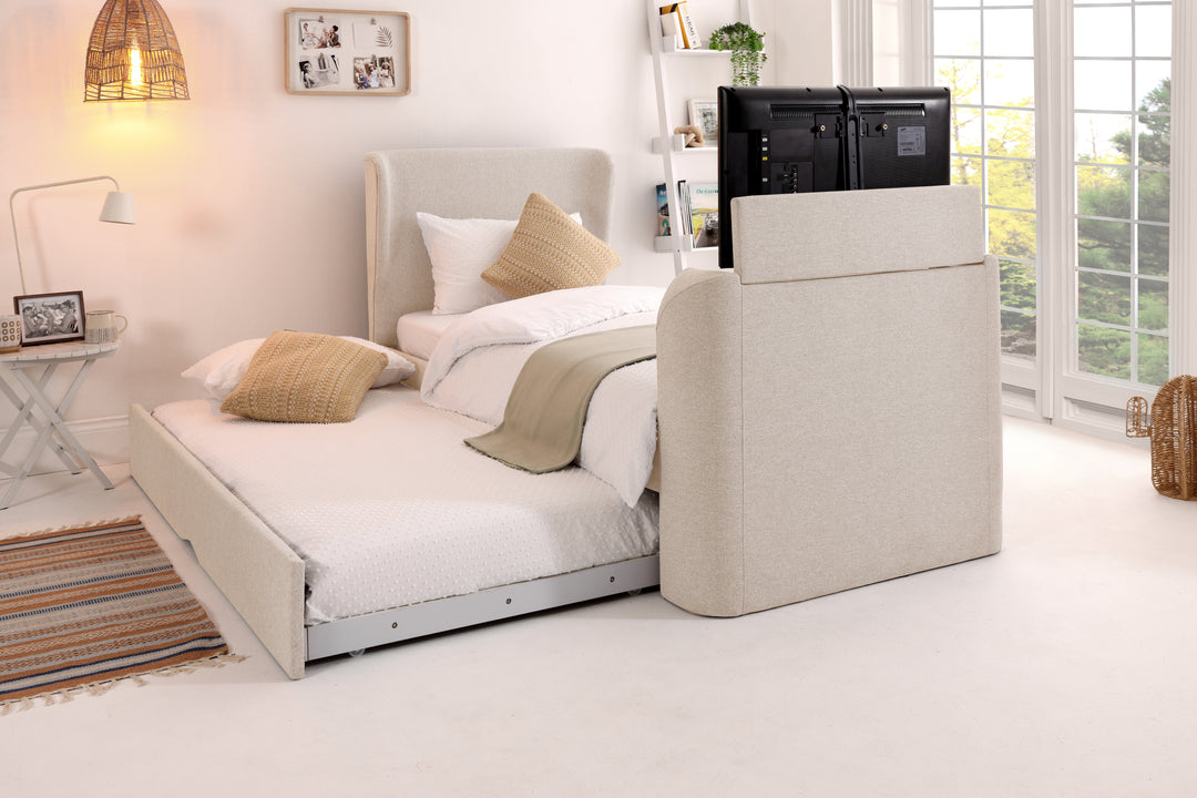 Buddy Trundle TV Bed In Pebble Stone with 40% OFF!