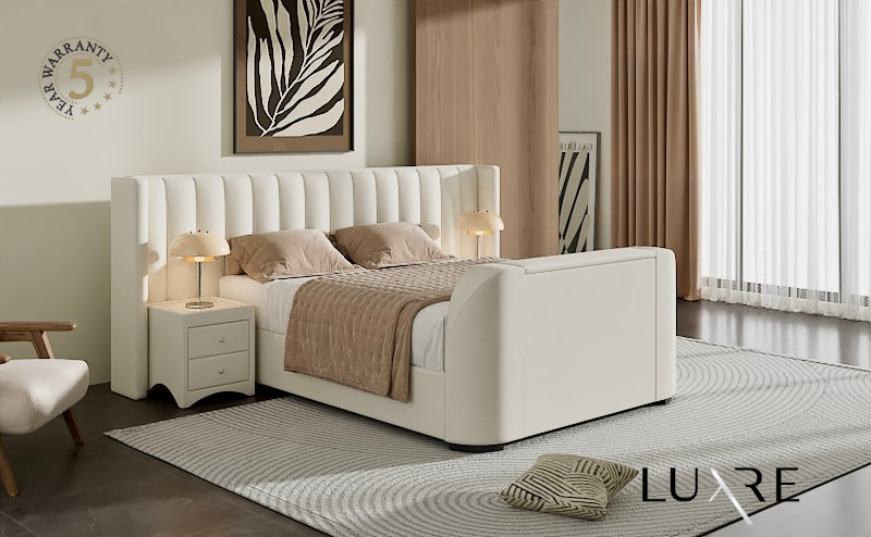 Milan Cream Ottoman TV Bed